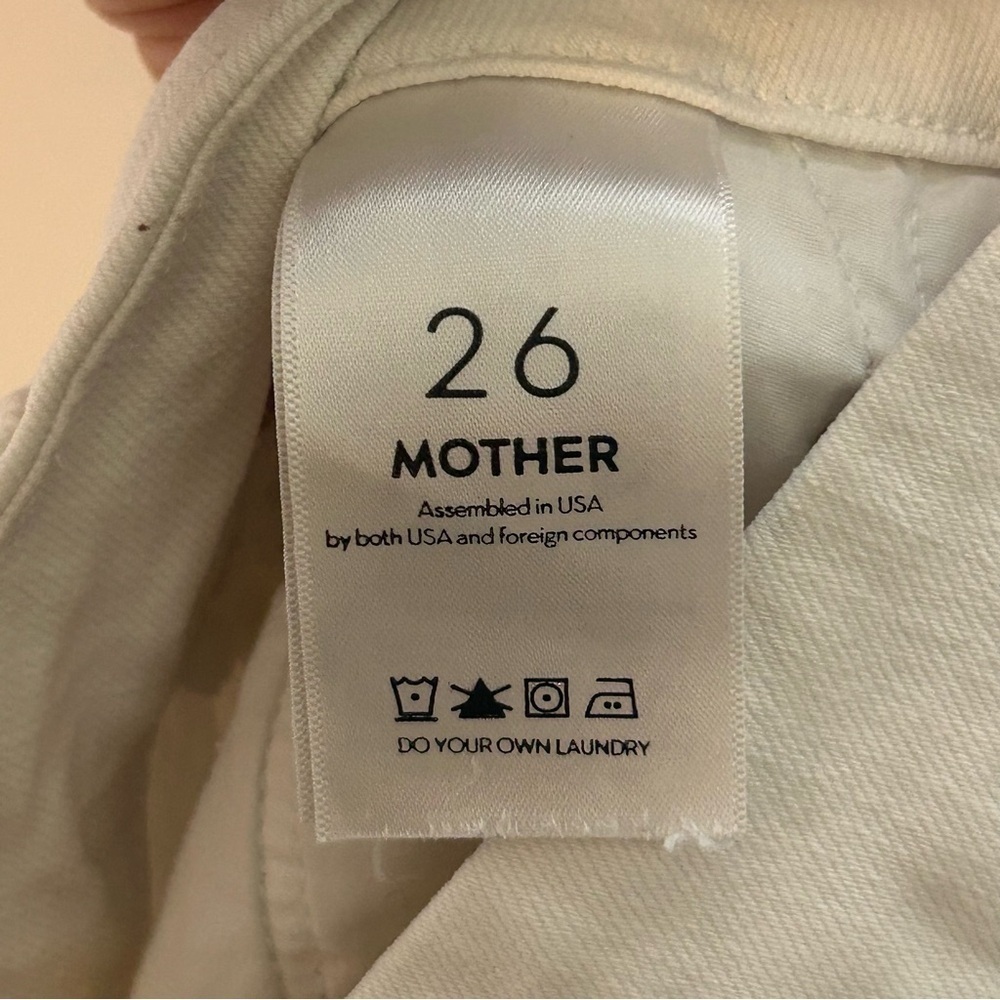 Mother The Looker Skinny Jeans Stayin Alive Off-White Size 26 - Picture 12 of 15